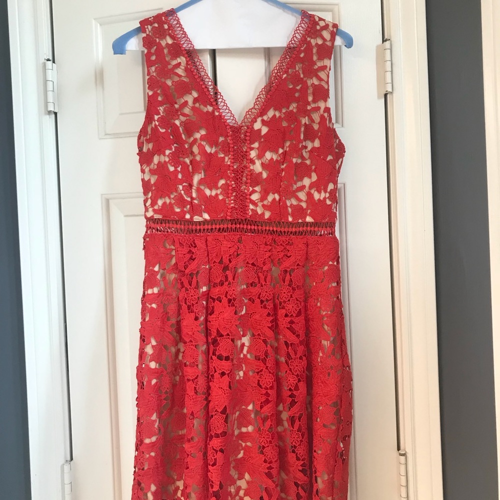 Francesca’s red lace dress!